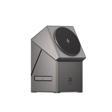 將圖片載入圖庫檢視器 Mag Qube Qi2 立方體智慧型三合一旅行磁吸無線充電座 鈦 搭配 OMNIA P3 USB-C 33W迷你快充電源供應器
