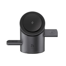 將圖片載入圖庫檢視器 Mag Tube Qi2 圓柱體智慧型三合一旅行磁吸無線充電座 灰 搭配 OMNIA P3 USB-C 33W迷你快充電源供應器