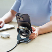 將圖片載入圖庫檢視器 Mag 3 折疊式三合一旅行磁吸無線充電座 + OMNIA P3 USB-C 33W迷你快充電源供應器