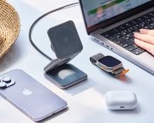 將圖片載入圖庫檢視器 Mag 3 折疊式三合一旅行磁吸無線充電座 + OMNIA P3 USB-C 33W迷你快充電源供應器