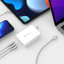 將圖片載入圖庫檢視器 OMNIA Pro 130 130W 4孔旅行萬用快速電源供應器 + PeAk II USB-C to Lightning Cable C200B 金屬編織傳輸線