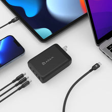 將圖片載入圖庫檢視器 OMNIA Pro 130 130W 4孔旅行萬用快速電源供應器 + PeAk II USB-C to Lightning Cable C200B 金屬編織傳輸線