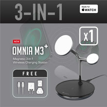 將圖片載入圖庫檢視器 [雙11全能快充GO] OMNIA M3+ 蘋果MFW認證3合1磁吸無線充電座
