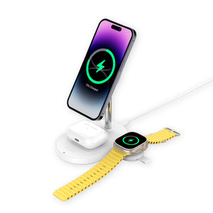 OMNIA M2+ 蘋果認證 2+1 磁吸無線充電座＋OMNIA A1+ Apple Watch 快充版磁吸無線充電器